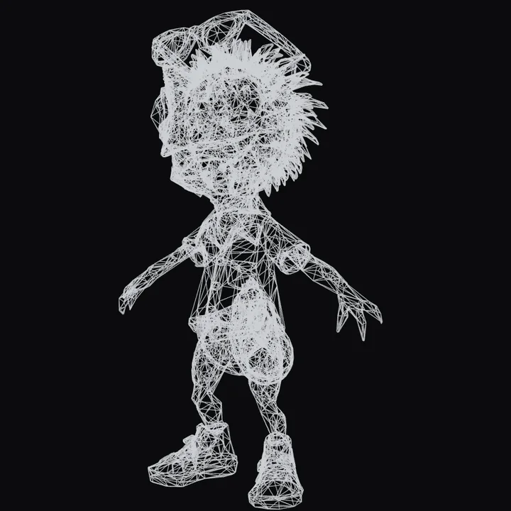 After: the optimised mesh with far fewer triangles